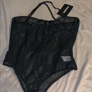 Black fishnet bodysuit